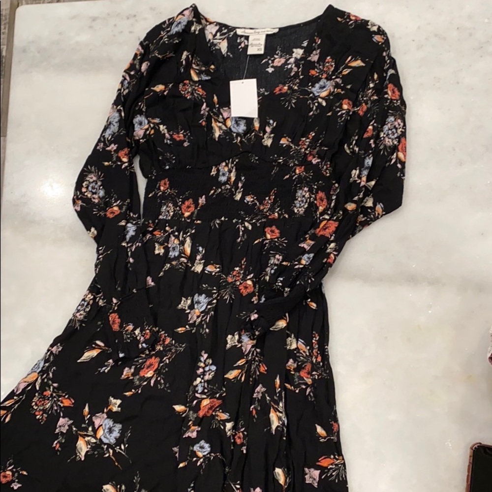 American Rag Black v neck dress